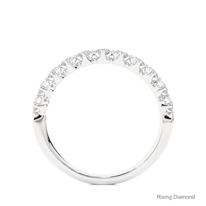 0,58 CTW corte redondo laboratorio cultivado oro amarillo boda banda aniversario regalo media eternidad conjunto con anillos de diamantes CVD - Product Image 6