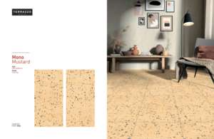 Carreaux en porcelaine émaillée de qualité supérieure, aspect terrazzo, finition sculptée, MONO MUSTARD - Product Image 2