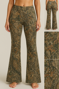 ผู้ผลิตและผู้จัดจำหน่ายกางเกงเลกกิ้งลายพรางแบบขายส่งประดับด้วยคริสตัล |   แบบยืดหยุ่นพิเศษ |   OEM แบรนด์ส่วนตัว - Product Image 2