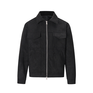 Custom High Quality <b>Suede</b> Leather <b>Jacket</b> High Street Multi-Pocket Zip <b>Jacket</b> Men's Customized Slim Fit <b>Suede</b> <b>Jacket</b> for Men - Product Image 6