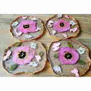 Posavasos de estilo artesanal de Venta caliente, diseño personalizado, fabricante de resina de madera de nogal DE LA India con la mejor calidad - Product Image 2