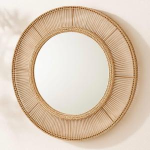 Espejo de pared de ratán bohemio retro hecho a mano con diseño duradero - Product Image 3