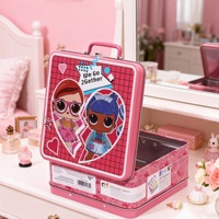 Schattige roze metalen lunchbox met handvat Valentijns-vriendschapsgeschenkdoos