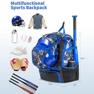 Bolsa de equipo de béisbol de ruedas altas Ruedas con asa retráctil Diseño personalizable Cuero de PU Bolsa de bate rodante ligera duradera - Product Image 2