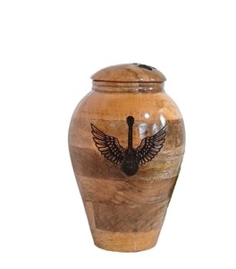 <b>Wooden</b> Cremation <b>Urns</b> <b>for</b> <b>Ashes</b> Adult Male/Female Guitar & Wing Pattern Engrave Decorative <b>Urns</b>-<b>Wooden</b> Cremation <b>Urn</b> Funeral - Product Image 1