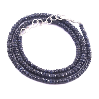 Perles de saphir bleu naturel facettées rondes plaquées or, cadeau de mariage tendance pour colliers de joaillerie fine