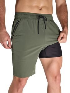 Short de bain pour homme à séchage rapide, respirant, antibactérien, imperméable, protection UV, léger, taille mi-haute élastique, imprimé floral - Product Image 2