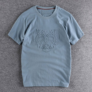 Fabricante de ropa personalizado Puff impresión Logo peso pesado de alta calidad OEM Premium algodón en relieve camiseta hombres - Product Image 5