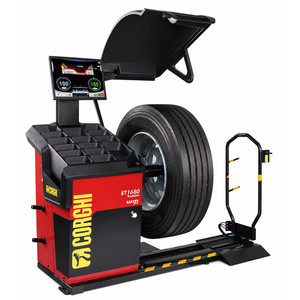 Corghi ET1680 HD : Moniteur d'équilibrage de roues pour camions avec kit de levage automatique pour atelier de pneus - Product Image 1