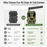 Caméra de chasse sans fil Sensvison CMOS 4G à énergie solaire avec détection de la faune par IA, vision nocturne 4K pour la chasse et la sécurité extérieure