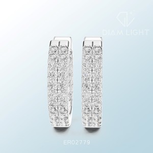 Elegant Jewelry Design Bulk Supply for Wedding Party Daily Wear Fashion and Export Use IGI Certified Round Cluster Earrings - Product Image 5