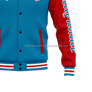 Traditional 100% Wool Letterman <b>Jacket</b> for <b>Men</b> Wholesale Classic Custom Embroidery Varsity <b>Jacket</b> with Stand Collar - Product Image 6