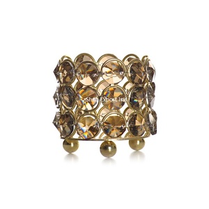 Classique cristal/métal argent bougeoir votif rond centres de table de luxe pour les fêtes de mariage décor de table - Product Image 6