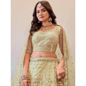 Magnifique pour la danse : Lehenga Choli en tulle à sequins et papillons, idéal pour les spectacles - Product Image 4