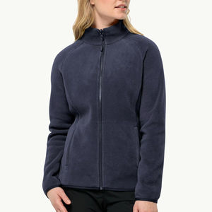 Chaqueta polar azul marino personalizada para mujer, forro polar bordado resistente al viento para la temporada de invierno, calle para niñas al aire libre - Product Image 1