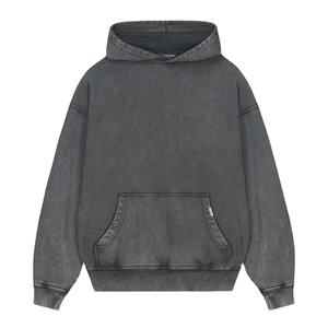 Sweats à capuche personnalisés pour hommes pulls vierges surdimensionnés à épaules tombantes sweats à capuche en coton lourd délavé à l'acide prix très bon marché - Product Image 1