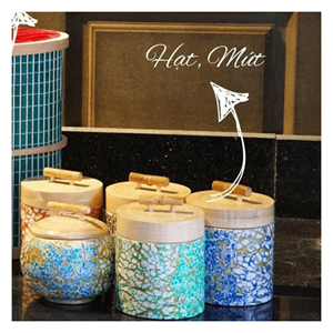 Jarra de Bambú con Incrustaciones de Nácar, para Guardar Joyas, Recuerdos y Regalos, de Vietnam - Product Image 3