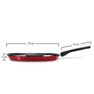 Padella di Crepes rosse antiaderenti da 26cm-per cucinare frittelle di Crepes e uova compatibili con Gas/induzione - Product Image 2
