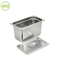 Couvercle de bacs de cuisson vapeur profond anti-blocage en acier inoxydable argenté IMS 1/9, épaisseur 0,7 mm, capacité 1-1/8 quarts