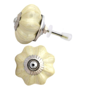 American Modern Neon Yellow Gold Ceramic Melon Knobs Cabinet Drawer Door Handle Tirettes for Kitchen Dressing Bedroom for Bathroom - Product Image 2