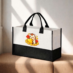 Bolsa de Tela con Estampado de Caballo de la Suerte, Reutilizable, con Asa Larga, para Regalo, Artesanía, Tela No Tejida, Impresión Serigráfica - Product Image 4