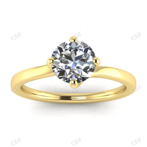 Diseño Simple Solitario Anillo de Compromiso Alianza de Boda Moissanite Entrelazado Certificado Tipo GRA para Promesa Aniversario - Product Image 3