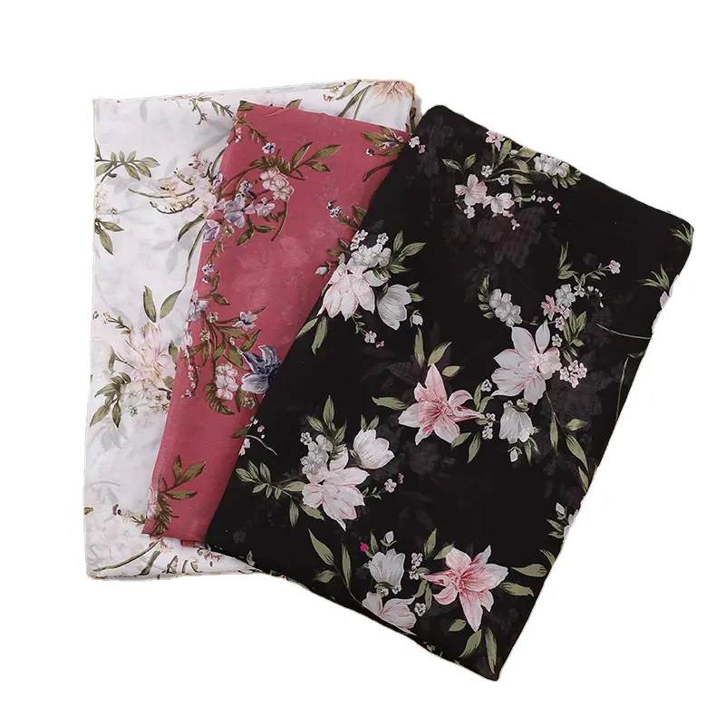 Hot Selling Breathable Soft Chiffon Fabric Floral Digital Print Fabric For Lady Dress