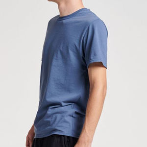 Haute qualité confort couleur t-shirts hommes femmes T-Shirt sérigraphie T-Shirt coton uni personnalisé graphique bleu T-Shirt - Product Image 3