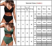 Ensemble de bikini rembourré uni pour femme, décontracté, respirant, écologique, grande taille, en polyester et élasthanne, séchage rapide, antistatique