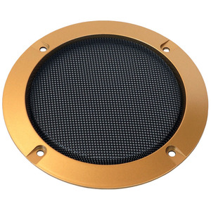 穴あきイエローメタルスピーカーカバー234インチスピーカーグリルオーディオアクセサリー - Product Image 1