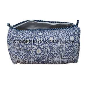 Custom Printed Tassel Bohemian Eco-Friendly Vintage Cotton Fabric <b>Makeup</b> Pouch & Cosmetic <b>Bag</b> with Zipper Closure Multiple Sizes - Product Image 2