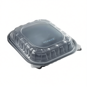 Contenitore per Alimenti Trasparente e Nero da 9 x 10 Pollici con 1 Scomparto per Conservazione e Controllo Porzioni - Product Image 2