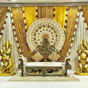 Hindu Wedding Mandap <b>Backdrop</b> Round <b>Frame</b> New Style Round <b>Frame</b> for Wedding Imperial Wedding Golden Round <b>Frame</b> - Product Image 6