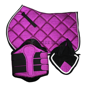Ensembles de tapis de selle équestre personnalisés bonnet d'oreille de cheval bottes de brossage de cheval western Dressage Équipement de cheval Produit confortable - Product Image 4
