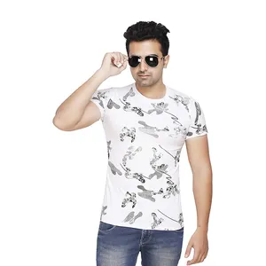 Erwachsenen-Herren-T-Shirt weiße Farbe Kurzarm O-Ausschnitt Streetwear Freizeitartikel Erwachsenen-Herren-T-Shirt mit individuellem Druck und Design