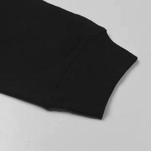 New Custom <b>Men's</b> 100% Cotton Terry <b>Fleece</b> Pullover Hoodie <b>Black</b> Grey Panel Designer Winter Season Plus Size Hoodie For <b>Mens</b> - Product Image 3