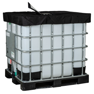 Coprente isolante per IBC da 640 litri, con apertura per tappo a vite, nera - Product Image 1