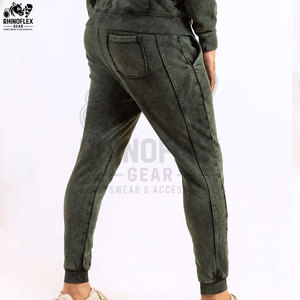 Ensembles de survêtements d'hiver à capuche unis et délavés à l'acide pour hommes – Qualité supérieure, personnalisables, légers, en polyester/coton respirant - Product Image 4