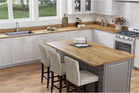 Comptoirs de cuisine en bois massif personnalisables Comptoir de boucher en bloc Hevea durable à base de Walter
