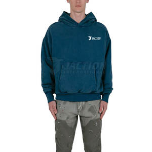 Vente de gros OEM Service Design Basics Acid Wash Solid Winter Casual Hoodies for Men Sweats à capuche avec logo personnalisé - Product Image 2