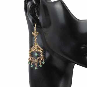 Colgante de filigrana de oro de 22 quilates con diseño de gota de agua, accesorio de moda, 2.2x6.5cm, 11.86gr - Product Image 3