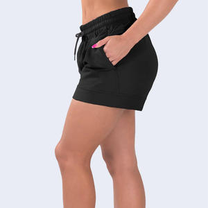 Custom <b>Womens</b> Breathable Button High Waist Workout <b>Shorts</b> Stretch Activewear OEM Supplier - Product Image 2