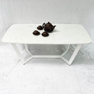 Table de salon rectangulaire moderne avec plateau en pierre et structure en fer (TT68174) - Product Image 3