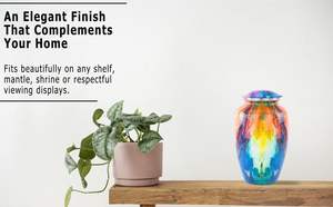 Urnes funéraires décoratives pour cendres humaines incinérées stockage de restes beau motif conception pot funéraire pour la perte d'animaux humains adultes - Product Image 3