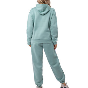 Survêtement pour femmes de qualité supérieure, 100% coton, style uni, surdimensionné, respirant, deux pièces, pour femmes - Product Image 5
