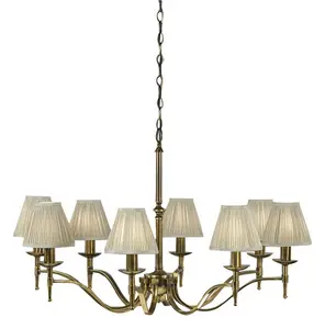 Manufacturer antique brass stanford 8 light brass chandelier ceiling light fixture lamp for dining room bedroom living ro