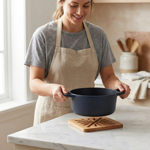 Square Beech Wood Trivet 19.5 cm, Vented Hot Pot Holder, Kitchen <b>Table</b> <b>Protector</b>, Custom Logo OEM - Product Image 2