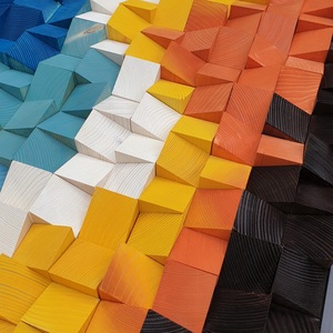 Hiện Đại Thiết Kế Trừu Tượng 3D Khảm Thông Gỗ Hình Chữ Nhật Bảng Điều Chỉnh Chất Lượng Cao Đầy Màu Sắc 3D Nghệ Thuật Với Khung Màu Đen Trang Trí Nội Thất - Product Image 5