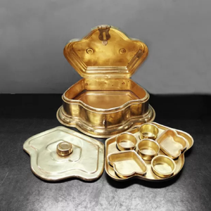 Antique cuivre sculpté indien Pandaan poignée de verrouillage en laiton de haute qualité pour la décoration de table et accessoires prix de gros inde - Product Image 4