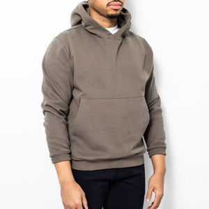 Sweat à capuche en coton doublé de polaire personnalisé doux au toucher, chaud et adapté à des vêtements d'extérieur décontractés OEM et étiquette tissée de marque - Product Image 3